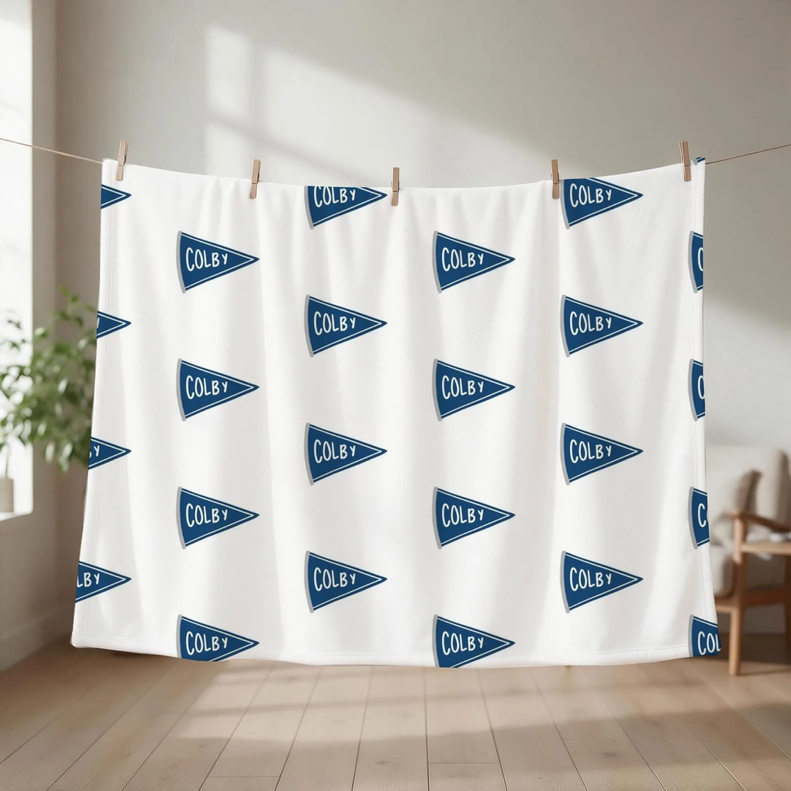 Colby College Throw Blanket couch cozy soft plush fuzzy picnic outdoor blanket