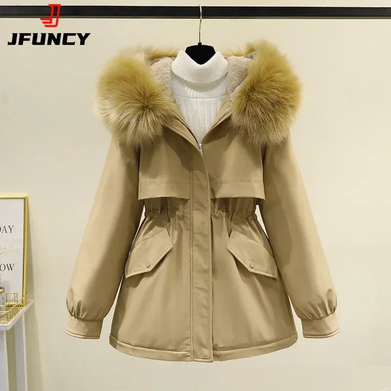 Jfuncy Vrouw Winterjas Parkas Vrouwen Donzen Jas Bontkraag Warme Dikke Damesjacks Dames Outwear Damesjassen