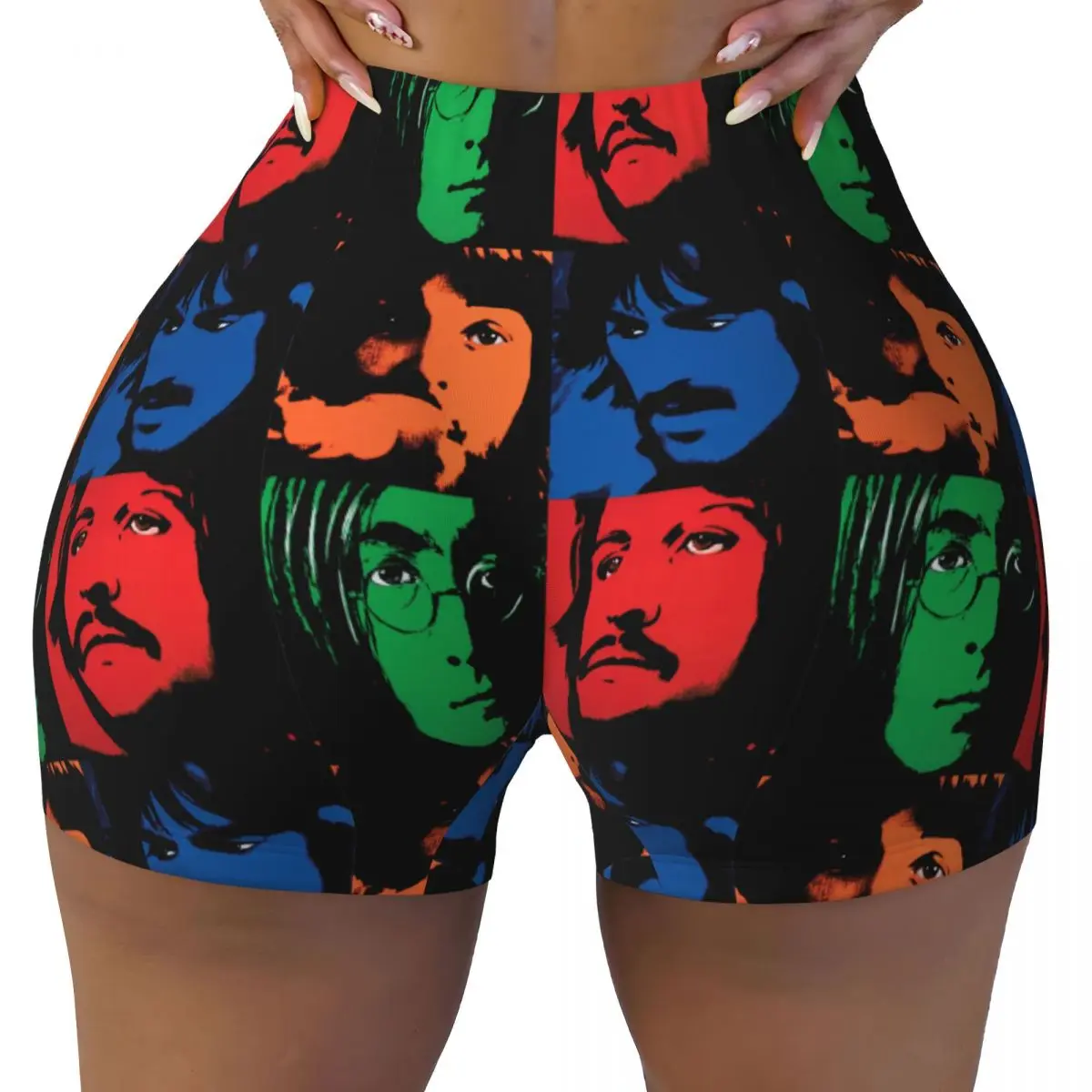 

Custom British Rock Band Beertless Workout Shorts Women's Gym Volleyball Biker Yoga Shorts