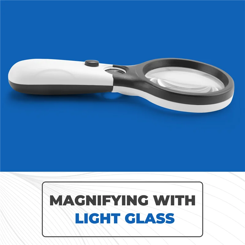 QWE-3 ไฟ LED 45X มือถือแว่นขยายอ่านแว่นขยายเลนส์เครื่องประดับ Loupe
