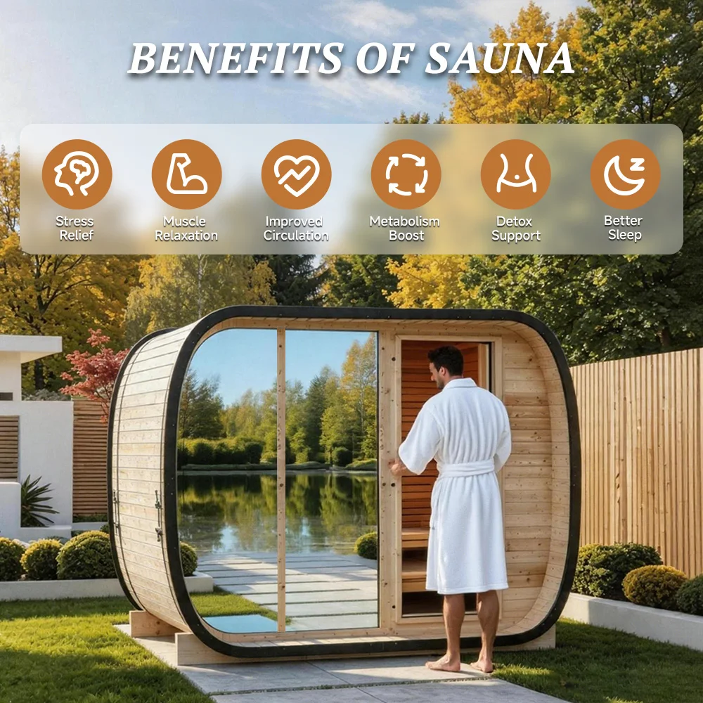 Factory Customization 4 People Electric Steam Dry Sauna Outdoor Sauna Heater 6Kw Finnish Sauna Outdoor