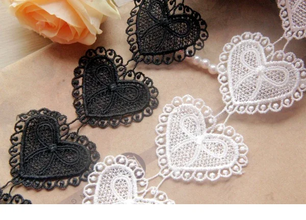 Width: 5cm (2 inch) Delicate Bowknot Heart Type Hollowed-out Lace Sewing Accessories Embroidered Trim Lace(ss-312)