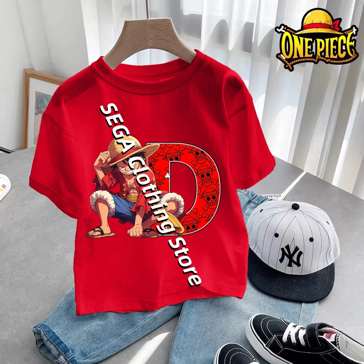 

Anime Summer One Piece Letter A-Z T-shirt Kids Clothes Children Cotton T-shirt Cool Cartoon Casual Tops Tee Luffy Boy Girls Gift