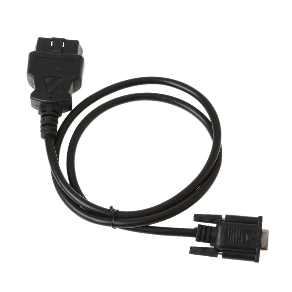 OBD2 16Pin to DB9 Serial Port RS232 Adapter Cable Connector 1m