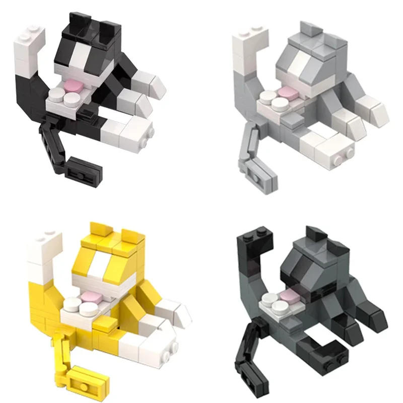 ~~ Serie Animal ladrillos MOC figuras de gato DIY bloques de construcción juguetes educativos para niños regalo de cumpleaños · ·