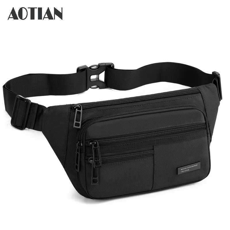 AOTIAN brand Men's Waist Packs Oxford Man Sports Chest bags Male Shoulder bag Hiking Phone Money bag Boy Crossbody Bag