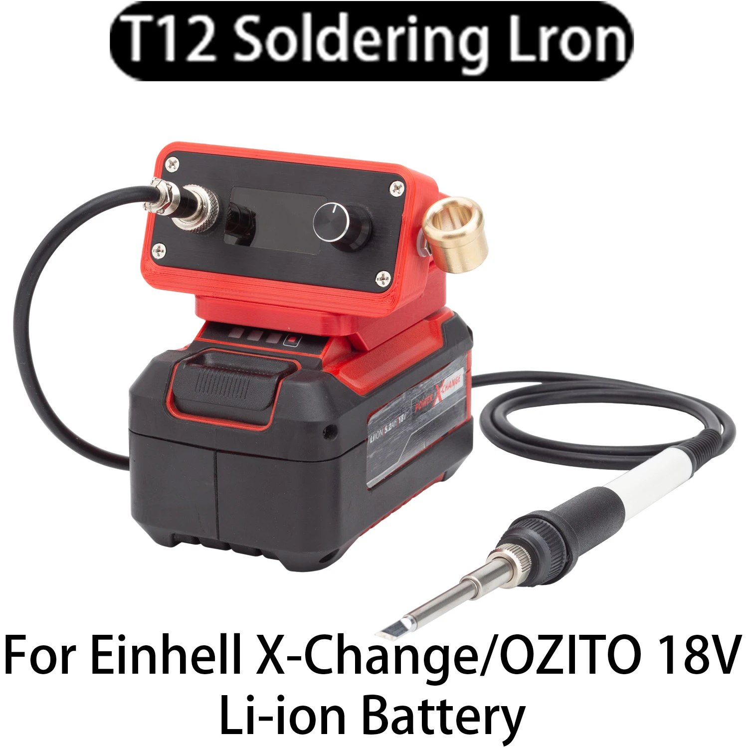 

T12 soldering station soldering iron for Einhell/X-Change/Ozito 18V Li-ion battery fast heating wireless OLED soldering iron