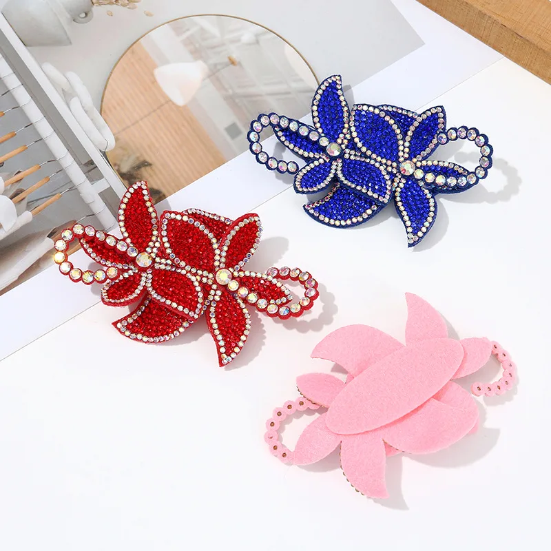 2PCS New Rhinestone 3D Inlaid Rhinestone Flower Fabric DIY Clothing Decoration Accessories Embroidery Patch