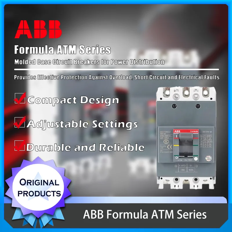 

ABB Formula ATM Series Molded Case Circuit Breaker Provides Overload and Short Circuit Protection for Power Distribution Systems