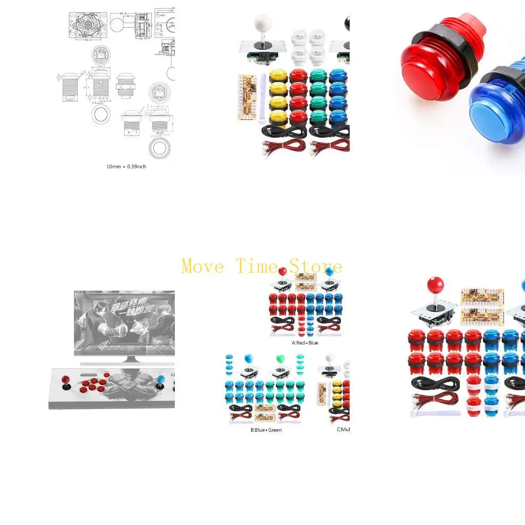 

92ME USB DIY Arcade Parts with 20 LED Arcade Buttons 2 Player Arcade Game