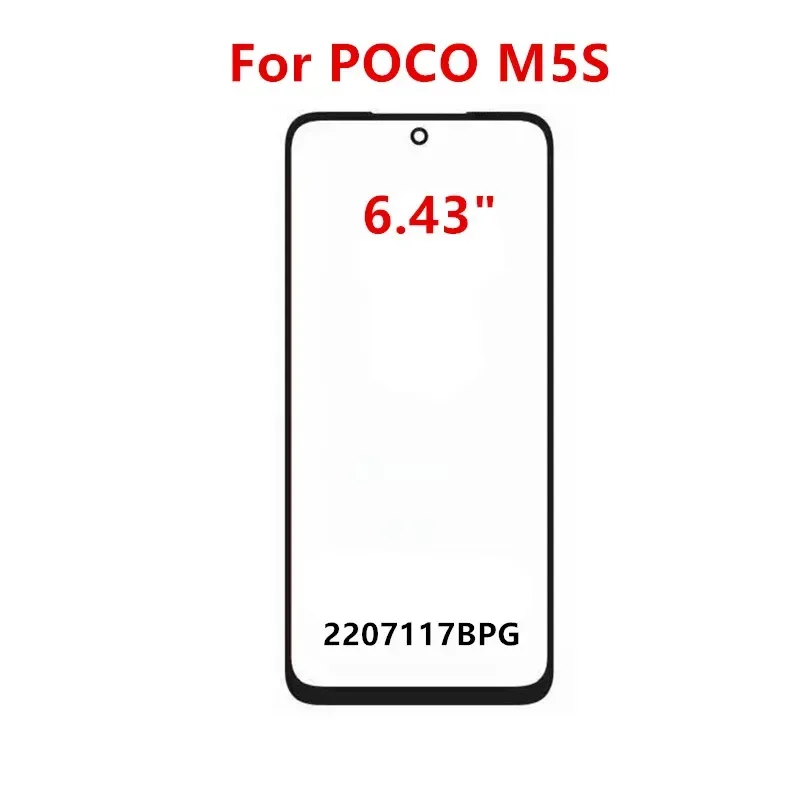 شاشة إصلاح الزجاج الخارجي لشاومي POCO M6 M5 M5S M4 Pro 4G 5G M3 الجبهة لوحة اللمس شاشة الكريستال السائل استبدال إصلاح أجزاء + OCA