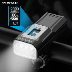 PHMAX Bike Light 2000LumensUSB Rechargeable Led 10000 MAh Mountain Bike Lamp Power Display Bicycle Headlight