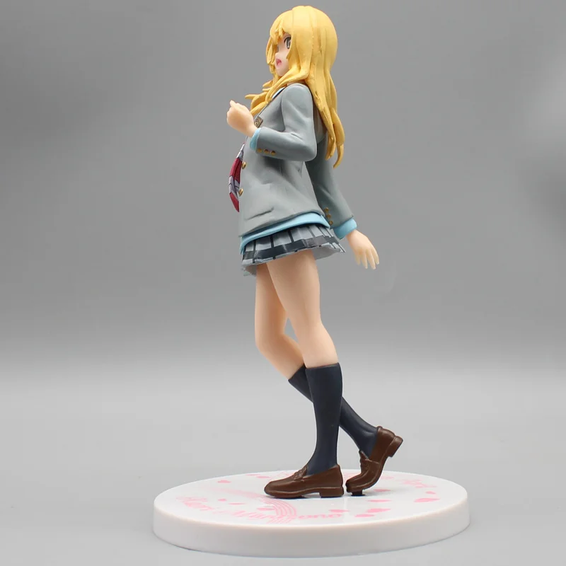 Your Lie In April Healing Anime Figure Gk Miyazono Kaori School Uniform Pretty Girl Model Doll Desktop Decoration Collection Toy