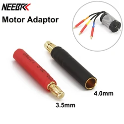 3.5mm Bullet Connector to 4mm Bullet Connector Banana Plug Solderless Side Stackable Adapter for RC Car Brushless Motor ESC