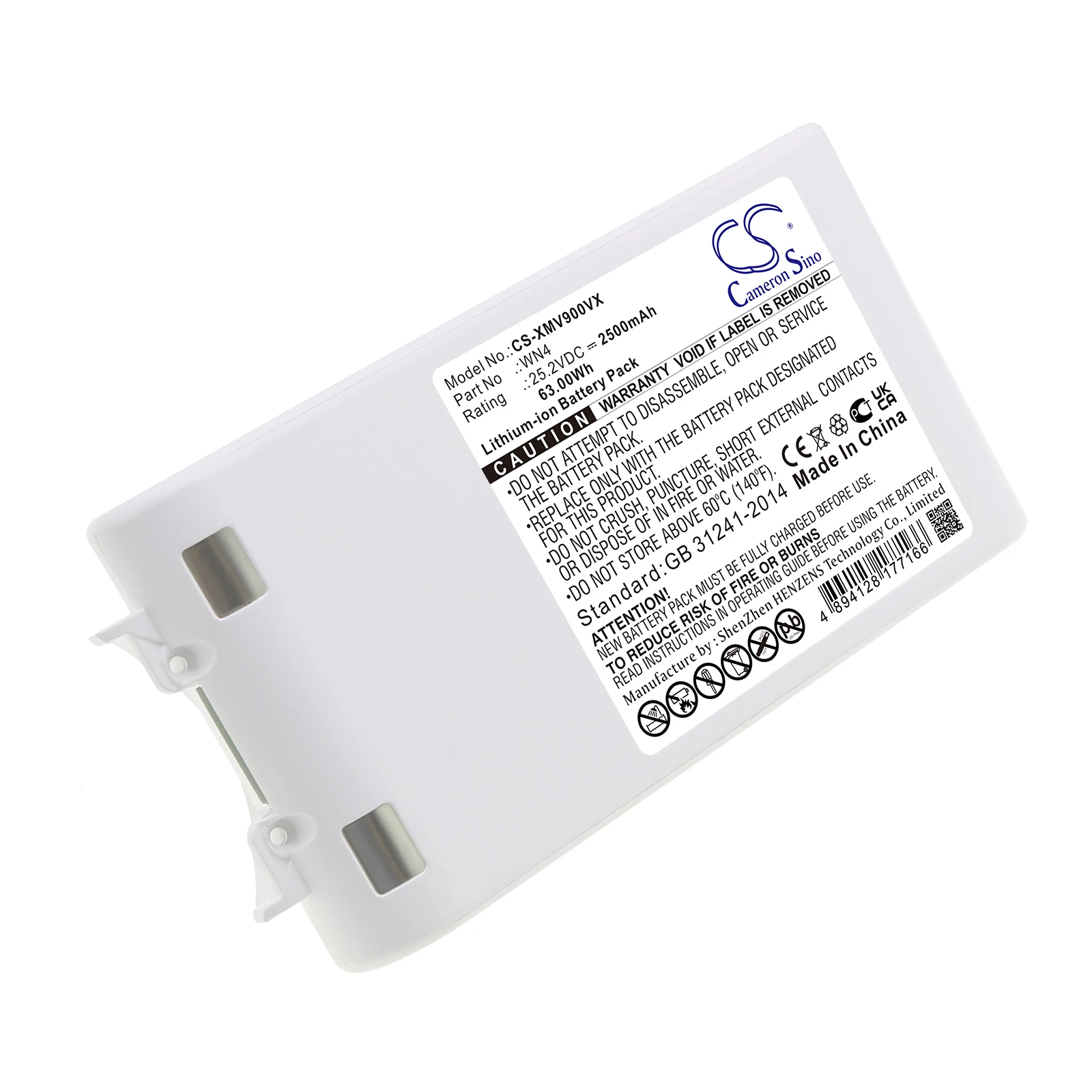 Cameron Sino  Vacuum Battery WN4 for Xiaomi/Dreame 1C, V9, V9/V9P-BC, V9B, V9P, V10, XR 25.2V 2500mAh