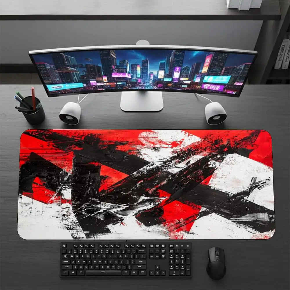 Dark Grey Marble Crack XXL Gaming Mouse Pad Gradient Stone Deskmat Non-Slip Rubber Gamer Keyboard Large Mausepad Desk Mats