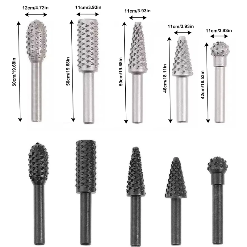 5 個の木彫りやすりヤスリドリルビット木工ツイストドリルビット木材プラスチック彫刻研磨研削用