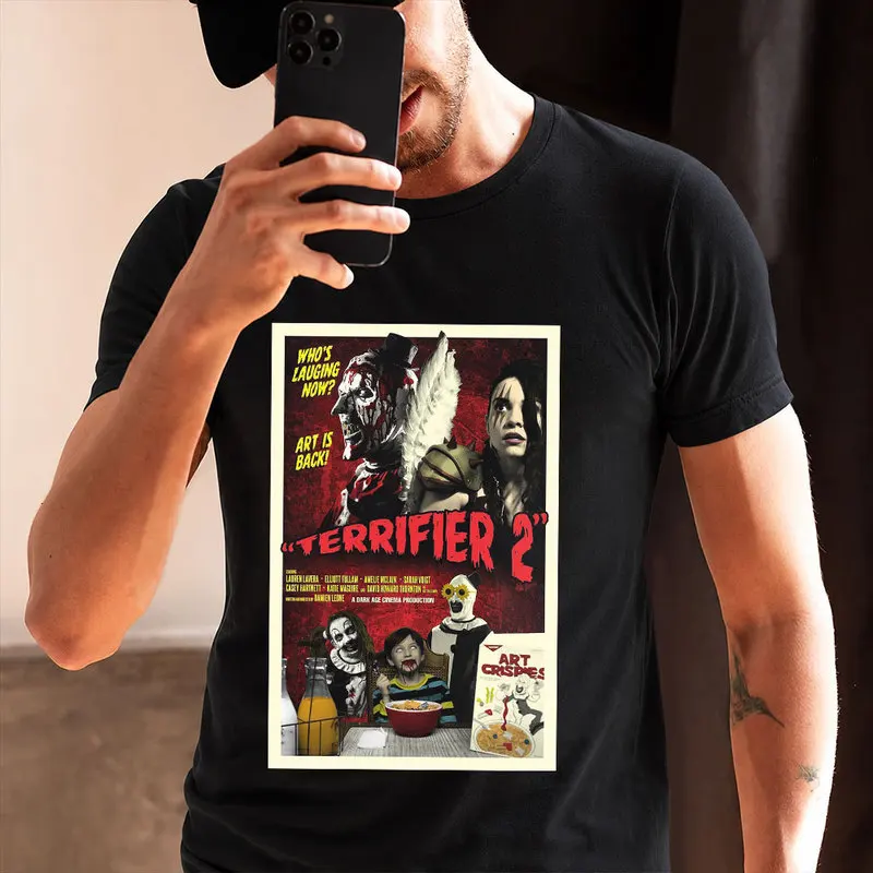 Retro Horror Movie Terrifier Art The Clown Killer Scary Halloween Gift T Shirt 0912 Short Sleeve Graphic clothes All size tops