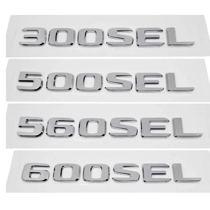 ABS Plastic 300SEL 500SEL 560SEL 600SEL Trunk Rear Logo Badge Emblem Sticker For Mercedes Benz S Class W126 W140 W220 W221 W222