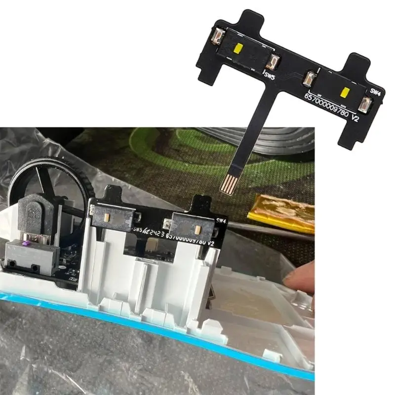 96BA Maus-Seitentastatur-Ersatz mit Schaltungsstruktur und Flachbandkabel, Reparaturteil für Deathadder V3Pro beschädigte Seite – Detail 9