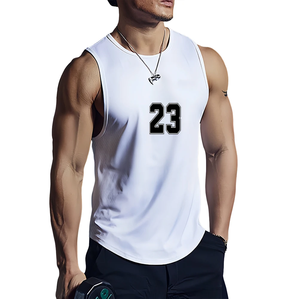 

2025 Summer New Men's Quick Drying Breathable Tank Top for Leisure Basketball Fitness Training Running Loose Sleeveless Top