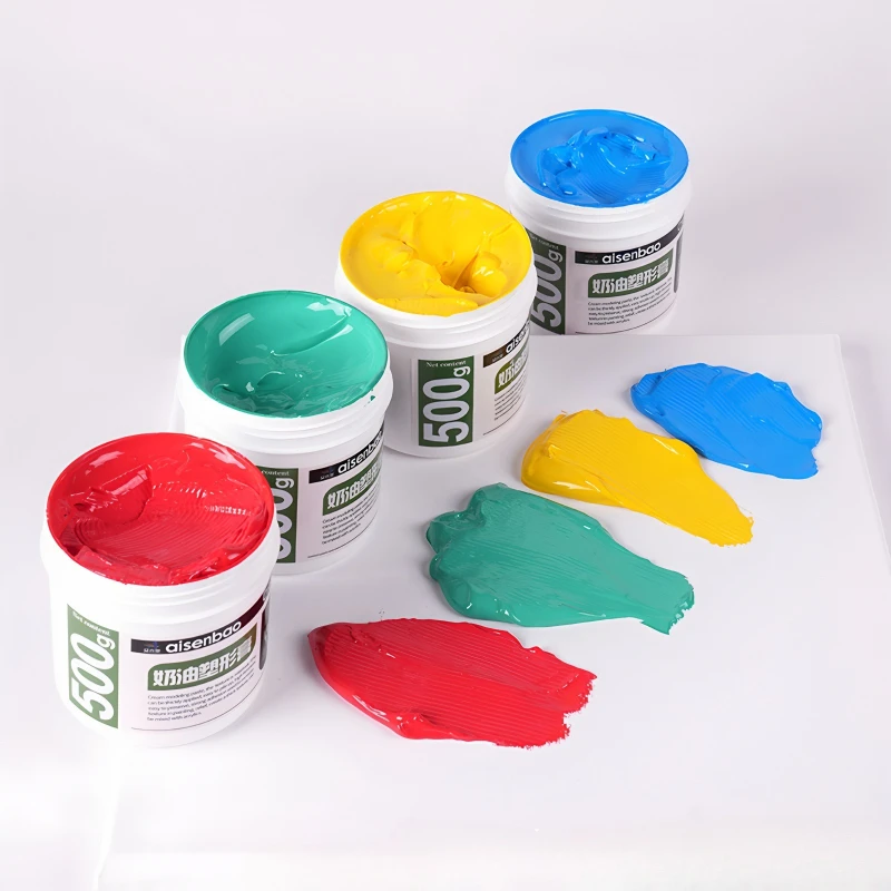 Oil Painting Acrylic Paints 500g Colorful Stereoscopic Shaping Paste Thickening Agent Resin Painting Material Base Texture Paste