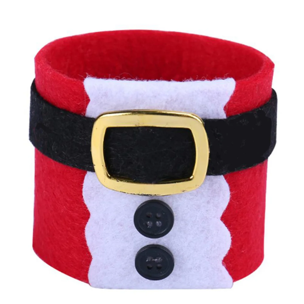 

8 Pcs Napkin Rings Christmas Theme Belt Shape Tableware Party Supplies Serviette Holder Decorative Dining Accessories