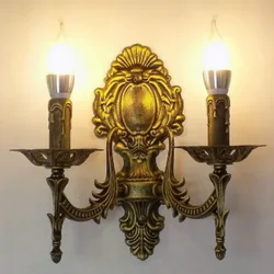 Lámpara de pared con forma de vela para el hogar, candelabro con espejo frontal creativo para pasillo, hotel, casa de té, cafetería, a la moda, WJ10