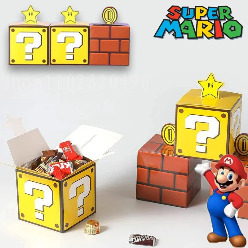 Super Mario Bros Party Candy Gift Box, Caixas De Presente De Natal Bonito, Decoração De Festa De Aniversário, Saco De Presente De Crianças, Surpresa Do Estudante