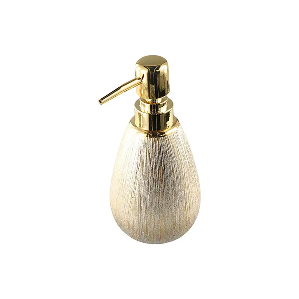 400ml Ceramic Press Pump Bottles Luxury Gold Lotion Bottle Shower Gel Refillable Shampoo Bottles Hand Sanitizer Bottle