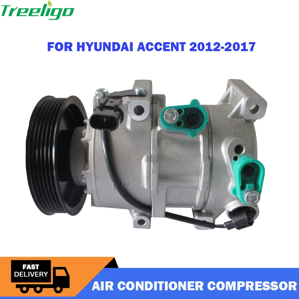 

Treeligo 1PCS 12V Car Air Conditioner Compressor Fit For HYUNDAI ACCENT 2012-2017 Auto A/C Compressor 140589C 140589NC 140589NEW