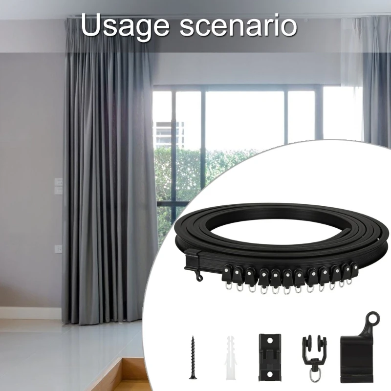 Bendable 5 Meter Curtain Track with Accessories Set for Home and Office Decors