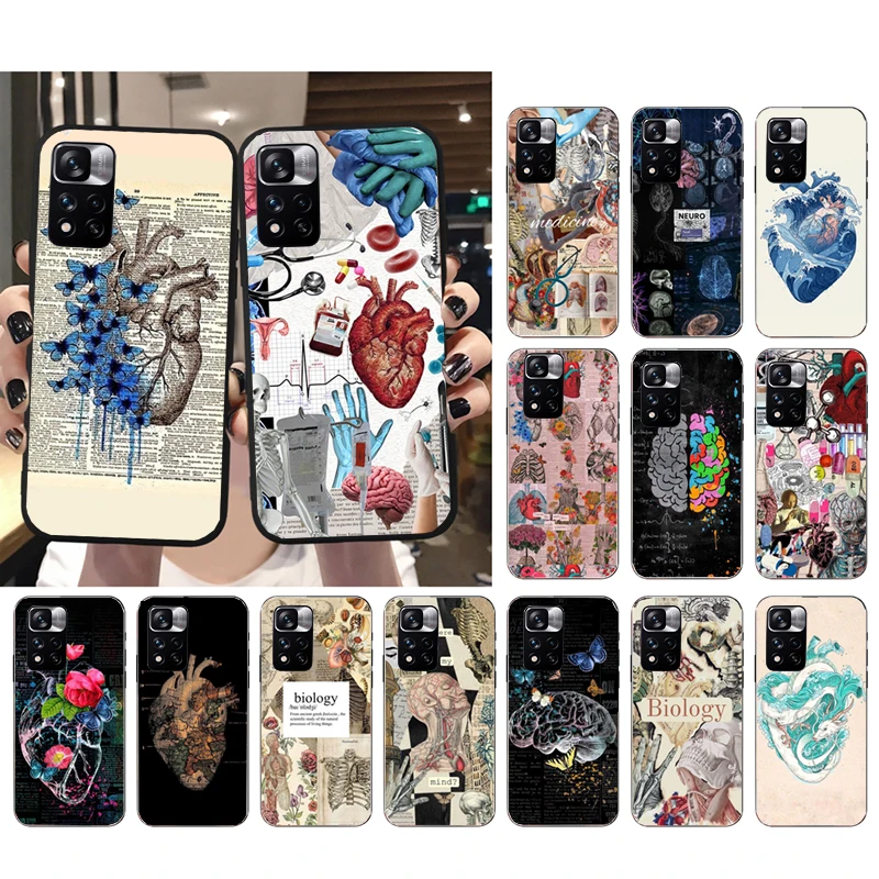 Human Ananatomy Body Biology Phone Case For Xiaomi Redmi note 13 12 Pro 11S 11 10 Pro 10S 12S Redmi 13 10 13C