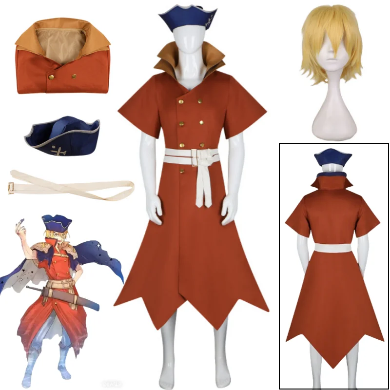 

Ryusui Cosplay Stone Nanami Costume Windbreaker Robes Hats Full Set Halloween Carnival Party Roleplay Dress Up Suit