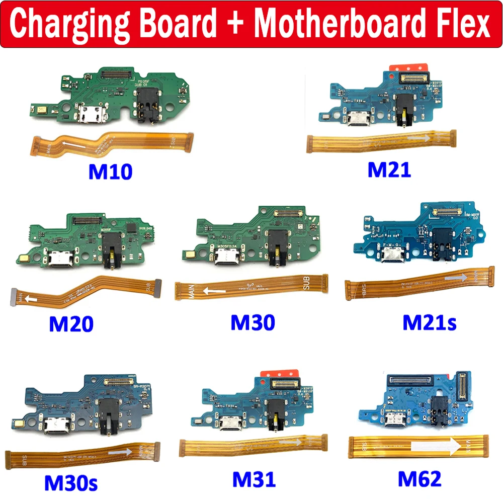 NEW Tested USB Charging Port Main Board Motherboard Connector Flex Cable Parts For Samsung M10 M20 M30 M30S M21 M21S M31 M62