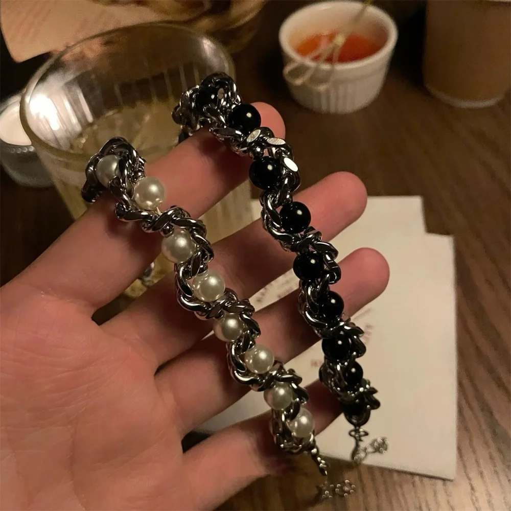 Edelstahl Perlen Kette Armband Für Frauen Männer Trend Silber Farbe Y2K Hip Hop Schmuck Geschenk Freunde Liebhaber Zubehör – Detail 3