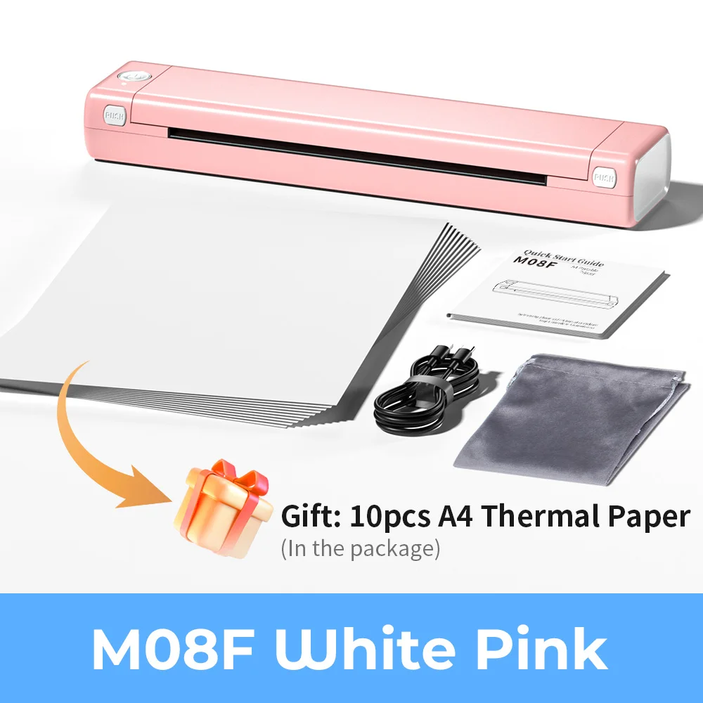 Phomemo M08F A4 draagbare Blutooth thermische printer ondersteunt A4-papier compatibel met Android & iOS telefoon en laptop voor kantoor