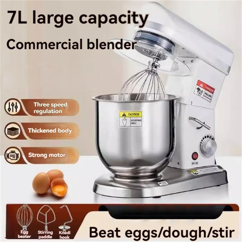 7L Standmixer, professioneller Küchenmixer, Sahne, Schneebesen, Kuchen-Teigmixer mit Edelstahlschüssel, elektrischer Küchenmixer