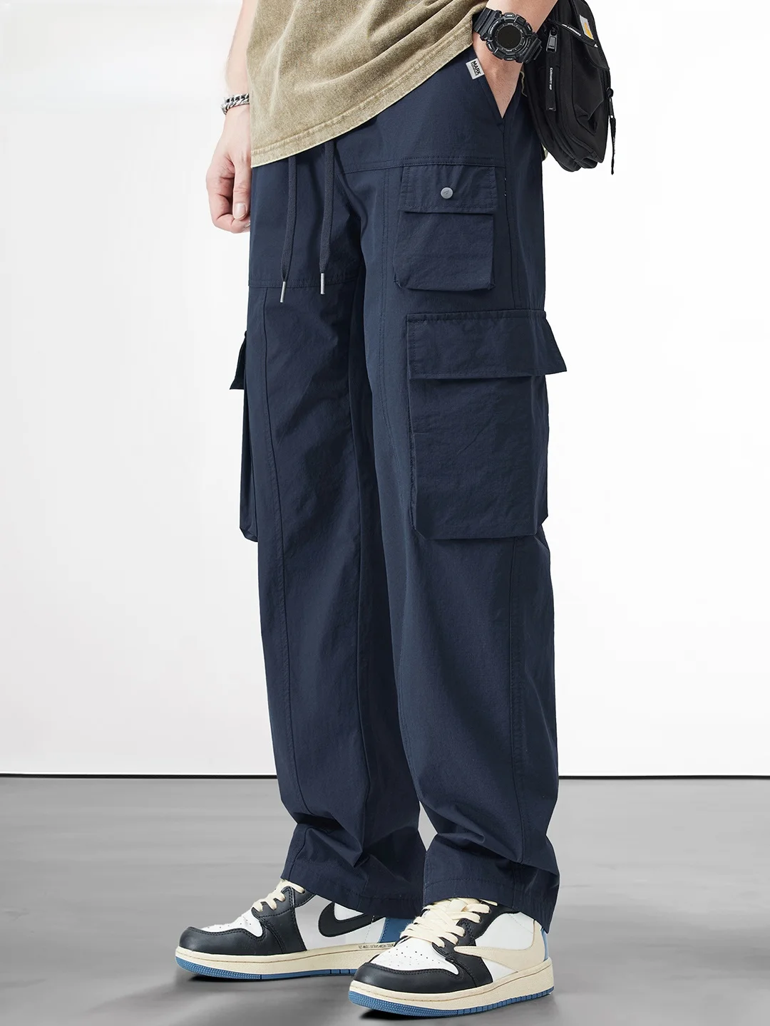 

Qui Dry Outdoor Work Trousers for Men Autumn Riding Soldier Logging Casual Pants Loose Fit Faion Urban Sle American Casual