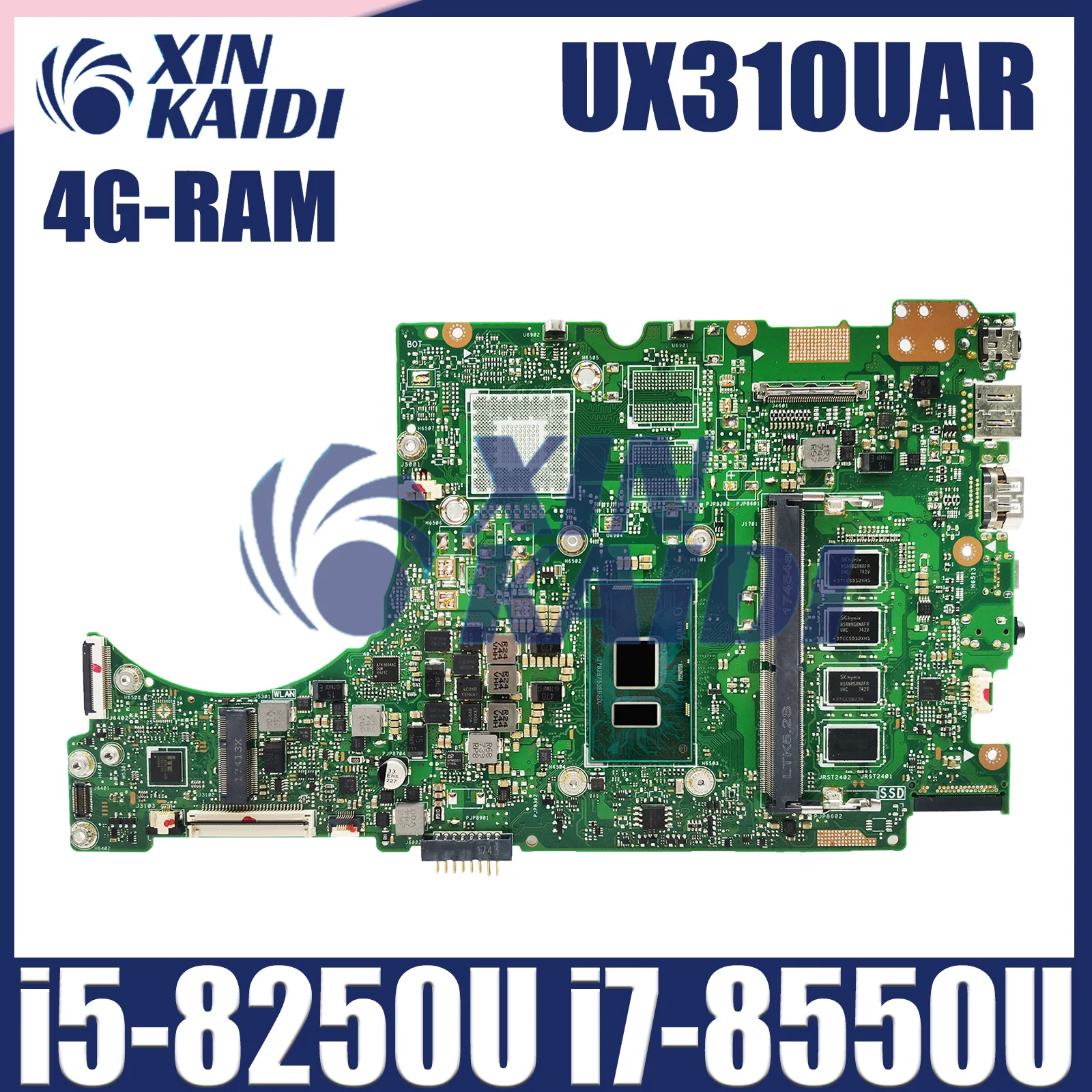 UX310UAR Mainboard For ASUS RX310U UX410U UX310UQR UX310UAR UX310UV UX310UFR Laptop Motherboard i5-8250U i7-8550U CPU 4G RAM