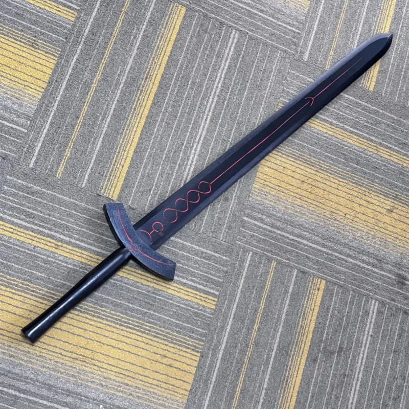 

114cm Cosplay Fate Stay Night Saber Arthur Pendragon Black White Excalibur Sword wooden Anime Costume party gift