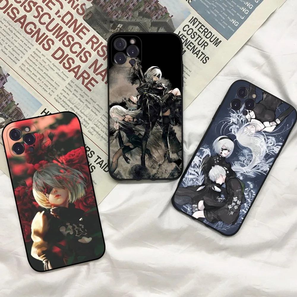 2B Nier Automata Anime Phone Case For iPhone 15 14 11 12 13 Mini Pro XS Max Cover 6 7 8 Plus X XR SE 2020 Funda Shell