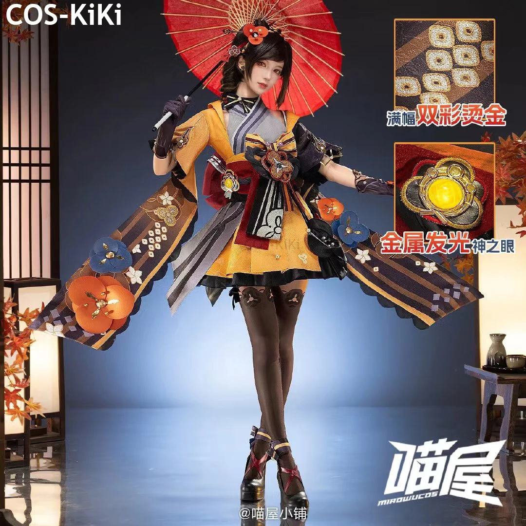 COS-KiKi Genshin Impact Chiori Game Suit Elegant Lovely Kimono Uniform Cosplay Costume Halloween Party Role Play Outfit Women