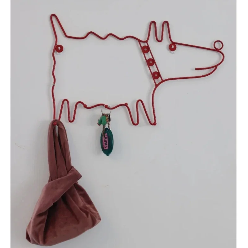 Metal Puppy Clothes Rack, Dopamine-Inspired Animal Design, Minimalist Modern Wall Hanging, Entrance Decor