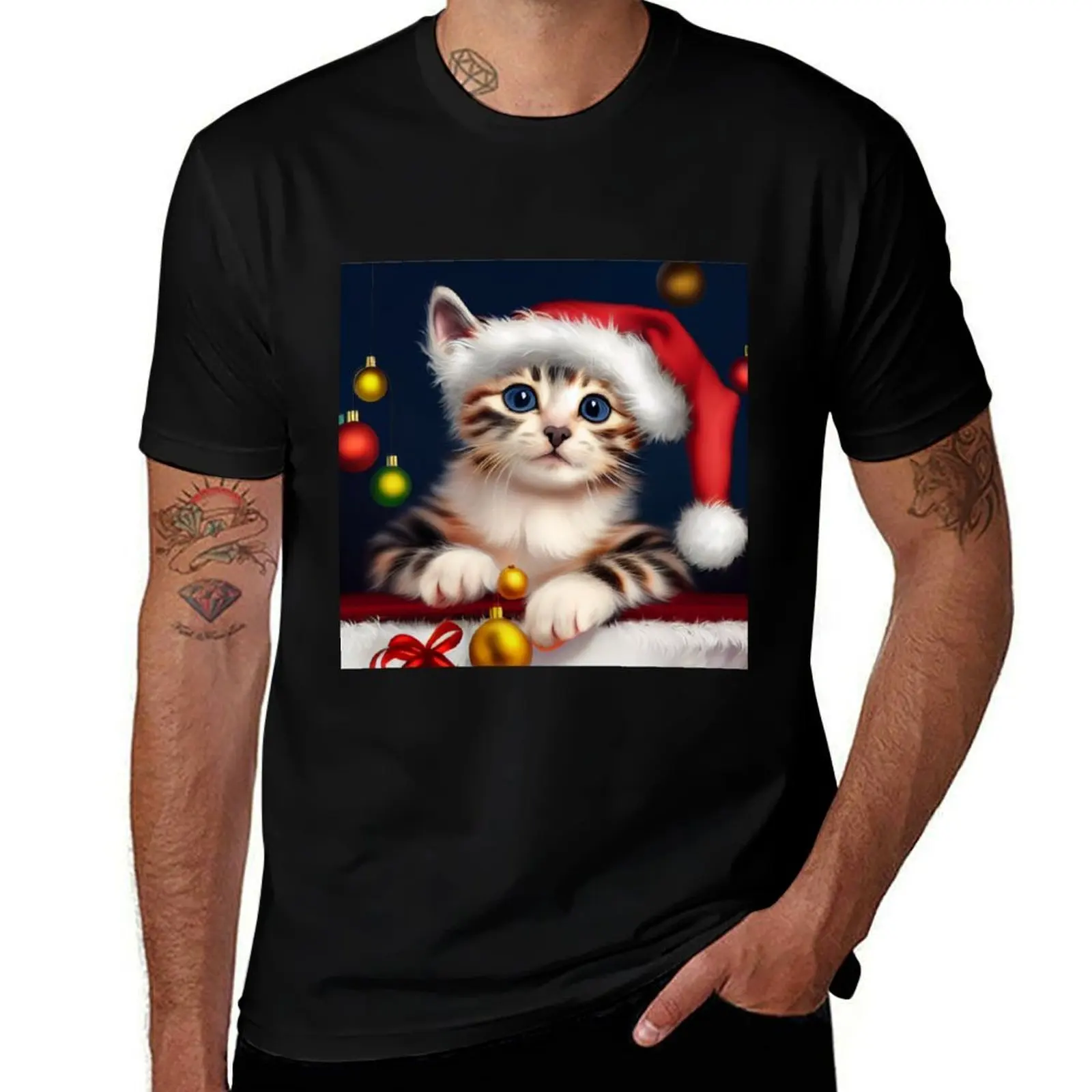 

Christmas Kitten - Perfect For Animal Lovers T-Shirt man t shirt luxury essential t shirt t shirts cotton 100% T-shirt