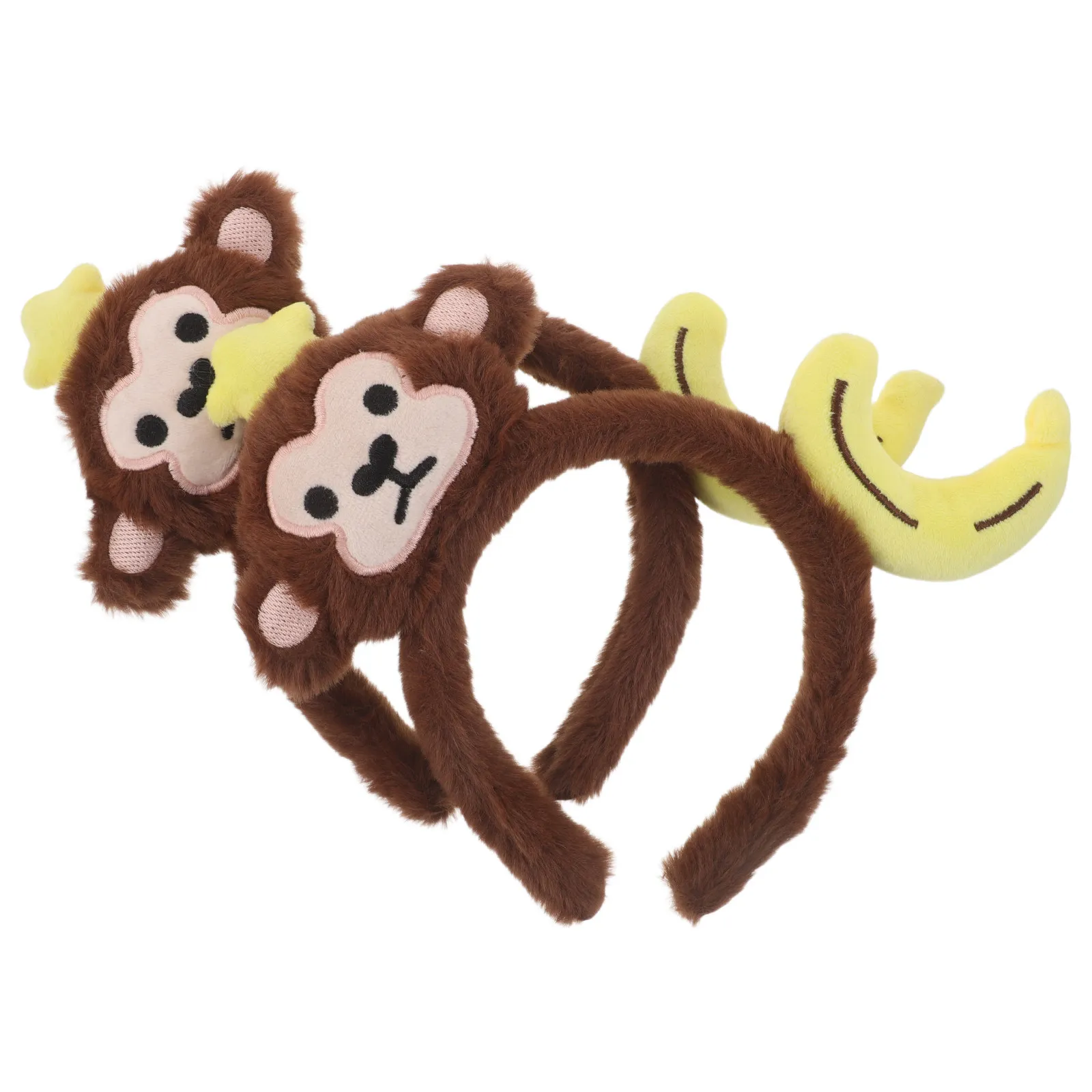 

Набор из 2 повязок на голову с ушками животных и принтом банана, забавные мультяшные повязки для волос для вечеринок, макияжа, спа-процедур, мероприятий, выступлений, повязка с ушками обезьяны