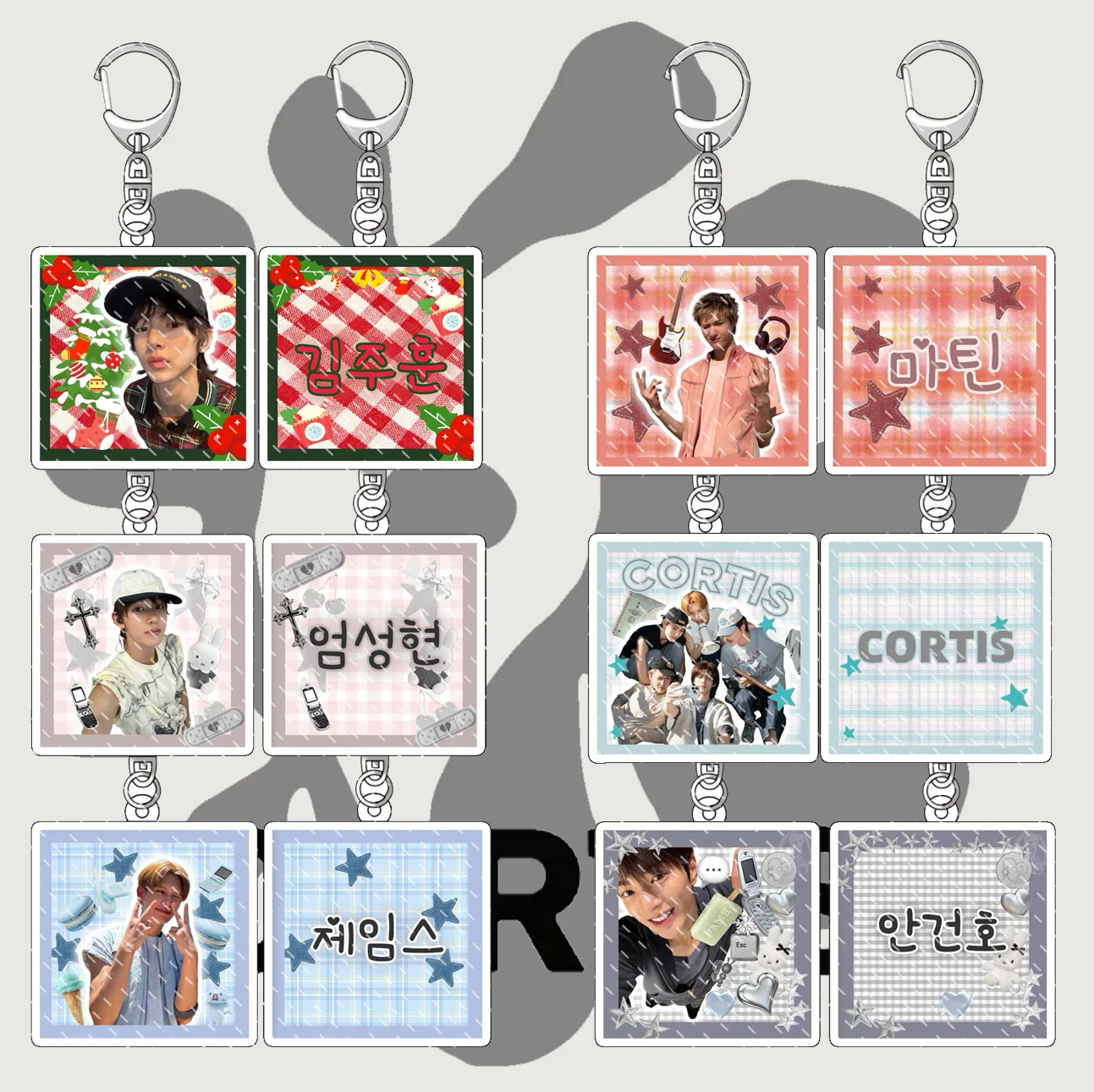 حار مزيج Kpop كورتيس مفتاح سلسلة الاكريليك شخصية الدائمة العلامة التجارية دعوى الغوغاء هالوين عيد الميلاد هدية عيد ميلاد للأطفال #1