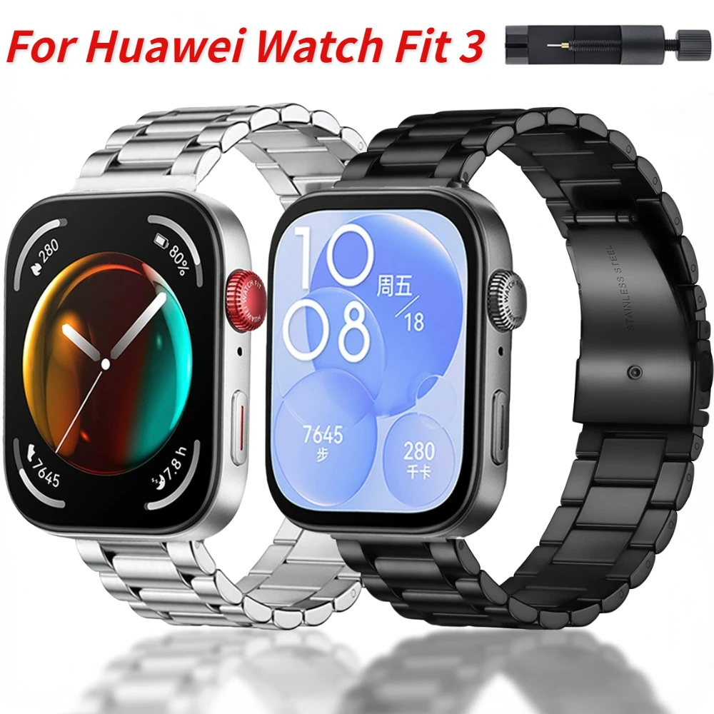 

Metal Strap for Huawei Watch Fit 3 Smart Stainless steel Replaceable Wristband for Huawei Watch Fit 3 Bracelet Watchband