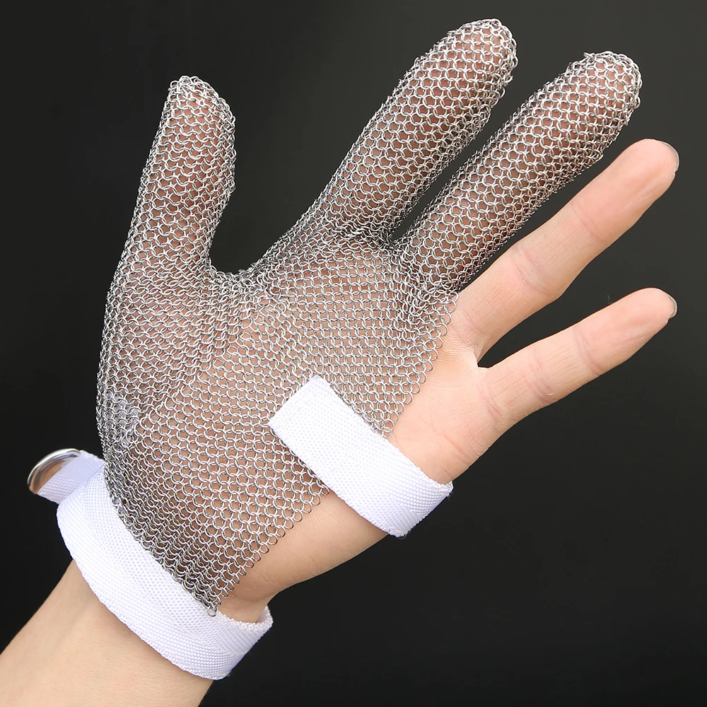 HANDSAVE 304L Stainless Steel Mesh Gloves Knife Cut Resistant Chain Mail Protective Kitchen Butcher Metal Mesh Working Glove