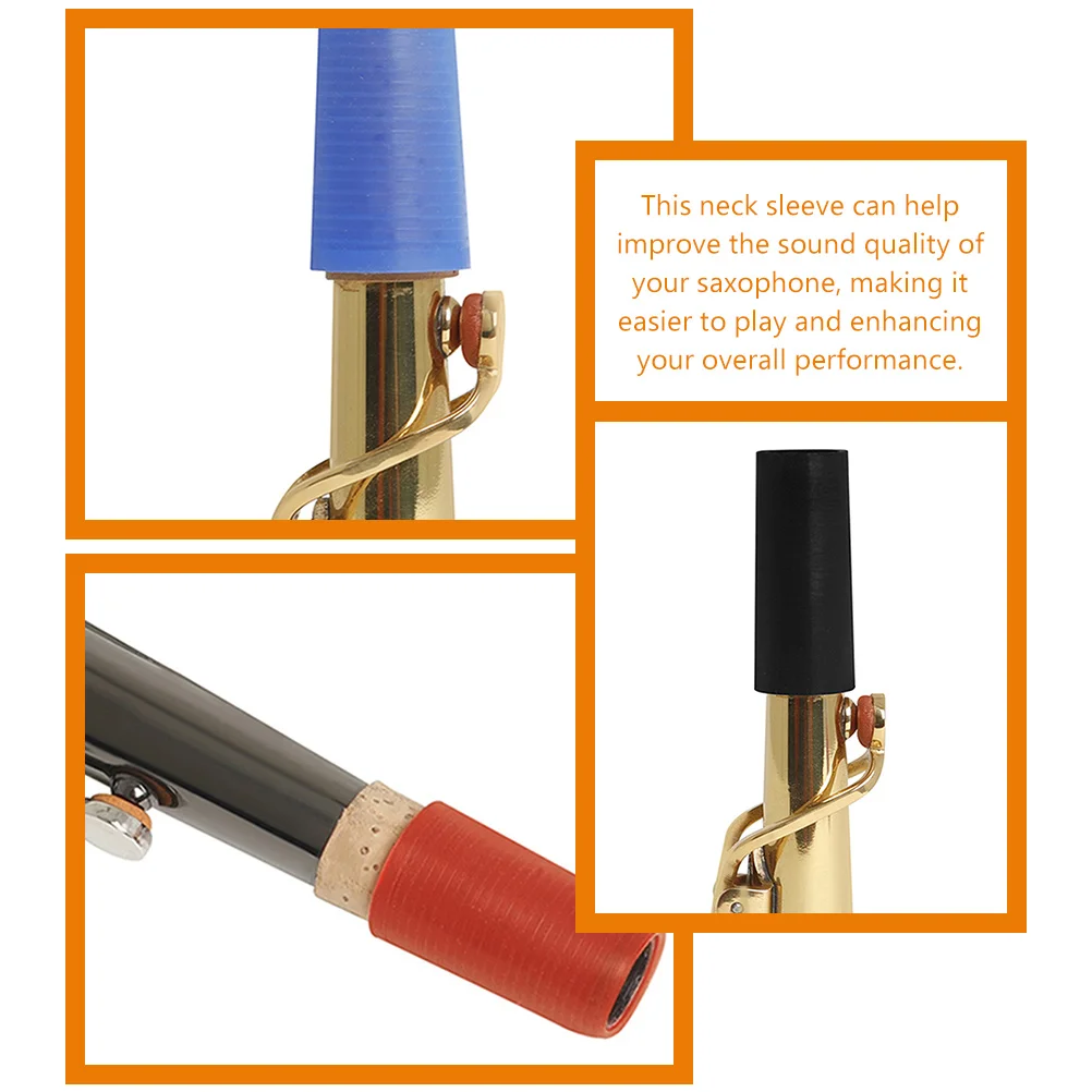 

6pcs Saxophone Neck Sleeve Silicone Universal Fit Soft Easy Install Replacement For Alto Tenor Saxophone Accessories Bend Seal